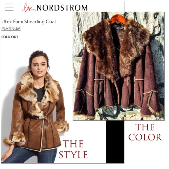 Nordstrom Jackets & Blazers - Platinum Utex Shearling, Chocolate Vegan Fur+Suede